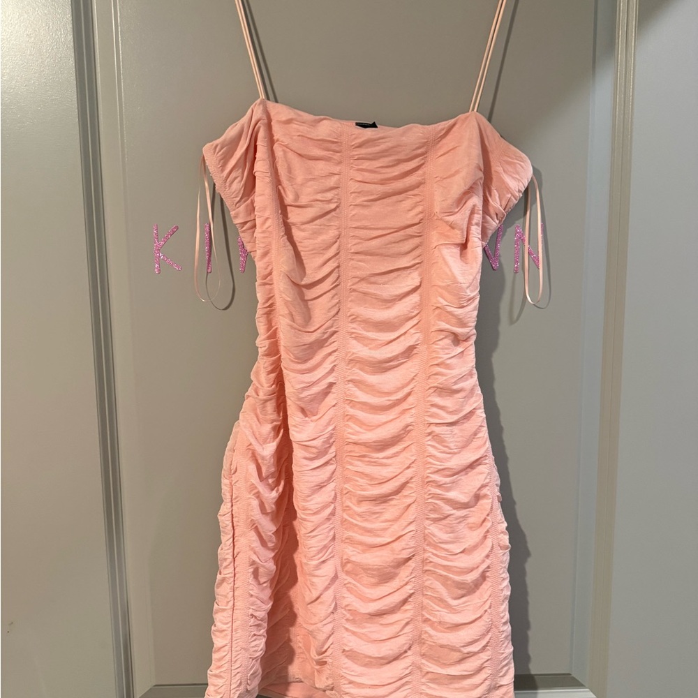 Windsor Pink Ruched Mini Dress